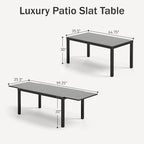 PHI VILLA Extra Large Expandable Patio Dining Table 99.2" × 35.5" Metal Outdoor - Image 3