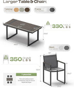 Outdoor Table and Chairs of 4, Patio Dining Sets, HDPS + Aluminum Outdoor - Image 7