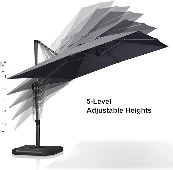 PURPLE LEAF 9'×11.5' Cantilever Patio Umbrella - Image 5