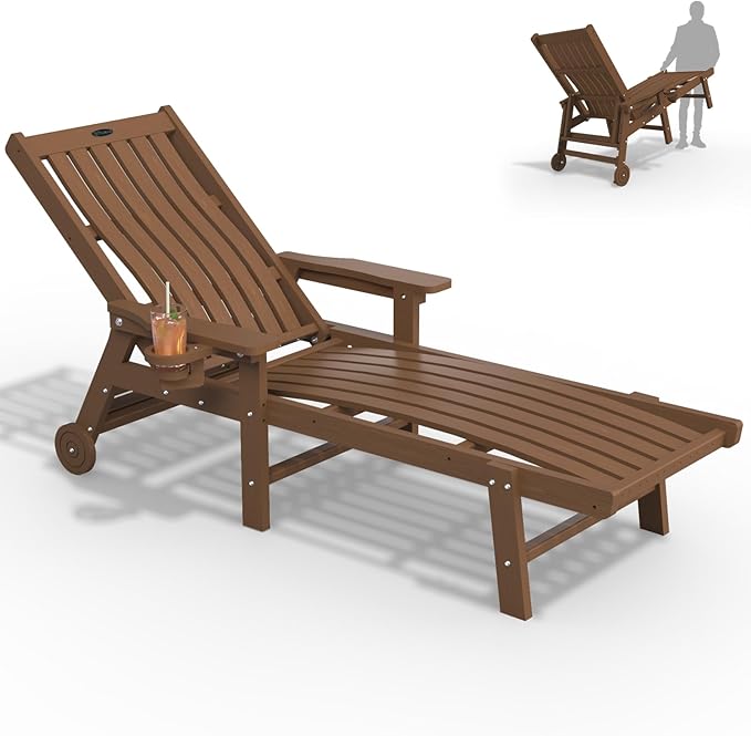 Patio Chaise Lounge Chair, Oversized Lounge Chair Outdoor by THOEOE