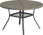 VICLLAX Round Patio Table with Adjustable Umbrella Hole by HOME