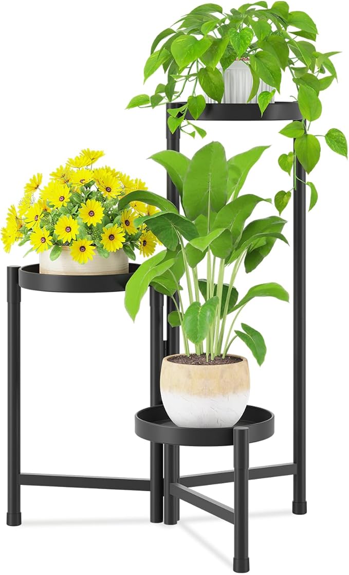 iDavosic.ly Plant Stand Indoor Outdoor, 3 Tier Corner Metal Flower Display by iDavosicly