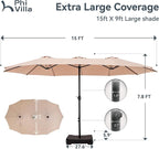 PHI VILLA 15ft Large Patio Umbrellas - Image 6
