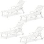 LUE BONA Outdoor Chaise Lounge Chairs Set of 4, HDPS Chaise Lounger, 5 by LUEBONA