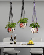3 ft Macrame Plant Hanger Indoor Handmade Large Long Wall Window Black Hanging - Image 3
