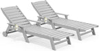 SERWALL Patio Chaise Lounge Chair Set of 2, Poly Lounge Chair by SERWALL