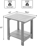 Double Adirondack Side Table Weather Resistant, Outdoor Rectangular End Table - Image 2