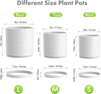 8/7/6 inch Flower Pots, 3 Set Cylindrical Plant Pots - Image 2