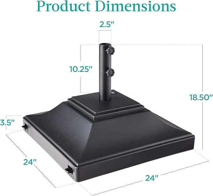 Best Choice Products Fillable Mobile Umbrella Base, Heavy Duty Base, Square - Image 7