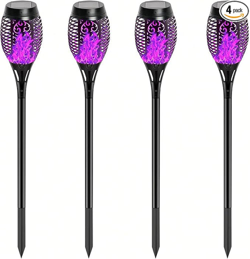 4 Pack Outdoor Solar Flame Light, Solar Lights Outdoor by Unknown