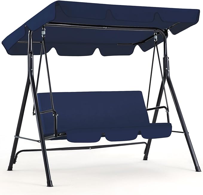 AECOJOY Porch Swing with Stand, 3-Seat Outdoor Clearance Porch Swings - Image 7