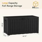 NEWBULIG 60 Gallon Deck Box, Waterproof Outdoor Storage Box - Image 2