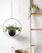 Hanging Planter for Indoor Outdoor Plants Metal Mid Century Minimalist Wall - Image 3