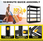 Set of 2 71"H-35"W All Metal Garage Shelving-2050LBS 5 Tier Storage Shelves - Image 3