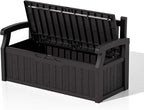Patiowell 75 Gallon Plastic Storage Bench, Water-Resistant Deck Box - Image 7