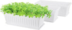 GREANER Rectangle Plastic Flower Boxes, 3 Pack Large Long Planter 16.9x7.48 by GREANER
