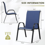 UDPATIO Patio Chairs Set of 4, Stackable Outdoor Dining Chairs - Image 3