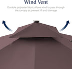 Best Choice Products 12x12ft LED Cantilever Patio Umbrella w/Base Included & - Image 7