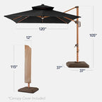 Best Choice Products 10ft Square Cantilever Patio Umbrella w/Base Included - Image 2