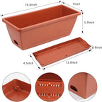8pcs Window Box Planter, 17 Inches Flower Window Boxes, Rectangle Planters Box - Image 2