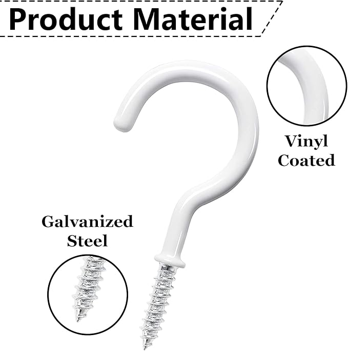 12 Pcs Ceiling Hooks for Hanging Plants, Utensils and Christmas String Lights - Image 8