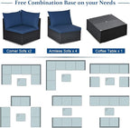 Tangkula 7-Piece Patio Furniture Set, Outdoor Sectional Wicker Sofa - Image 7