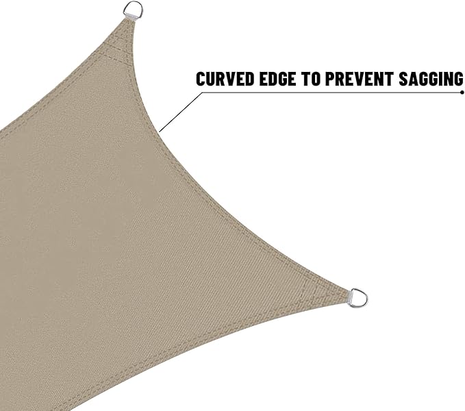 LOVE STORY Right Triangle 16'x16'x22.6' Waterproof Sun Shade Sail Canopy UV - Image 7
