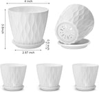 4 inch Plant Pots, 5 Pack Flower Pots Outdoor Indoor, Planters - Image 2