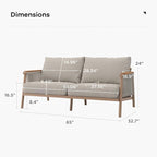 Acanva Modern All-Weather Aluminum Outdoor Patio Sofa - Image 2