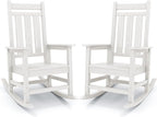 KINGYES Oversized Outdoor Rocking Chair Set of 2, All-Weather Patio Rocking by KINGYES
