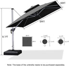 PURPLE LEAF 9ft Patio Umbrella Outdoor Square Umbrella Large Cantilever - Image 8