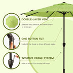 Abba Patio 9FT Lyon Outdoor Patio Umbrella Outdoor Table Umbrella - Image 4
