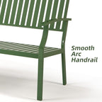 Outdoor Bench Weatherproof Aluminum Patio Garden Bench, Patio Loveseat - Image 4