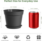 10 Pack 6 Inch Plant Pots with Drainage and Saucers, Stackable Nursery Planters - Image 5