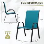 UDPATIO Patio Chairs Set of 8, Stackable Outdoor Dining Chairs - Image 3