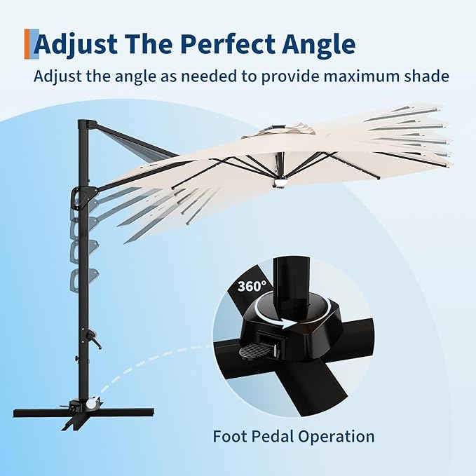 Garvee 10 ft Cantilever Patio Umbrella - Image 7