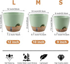 Self-Watering Plant Pots with Water Level Indicator, Drainage Holes & Saucers – - Image 2