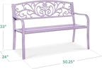 Best Choice Products Outdoor Bench Steel Garden Patio Porch Furniture - Image 2