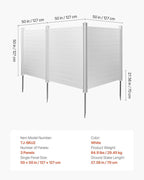 VEVOR Outdoor Privacy Screen, 50in H x 50in W Air Conditioner Fence, 3-Panel - Image 7