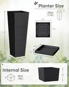 Greesum Set of 2 Tall Plastic Planters - Image 5