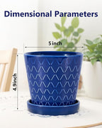 EFISPSS Ceramic Plant Pots, 5Inch Pots - Image 3