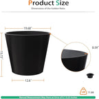 Wide Planters for Outdoor Plants, Extra Large Indoor Flower Pots for Garden - Image 2