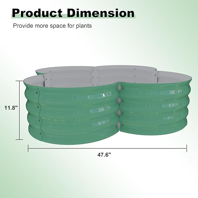 GarveeLife 2-Pack Galvanized Raised Garden Bed – Rust-Resistant Petal-Shaped - Image 4