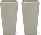 Step2 Tremont Tall Square Planter Pot, Large Outside All-Season All-Weather by Step2