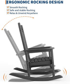 GarveeLife Poly Lumber Rocking Chair Outdoor Set of 6 - Image 4