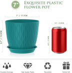 7 inch Flower Pots, 5 Pack Plant Pots - Image 2