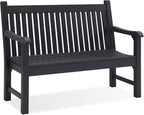 Psilvam Garden Bench, 2-Person Poly Lumber Patio Bench, All-Weather Outdoor - Image 6