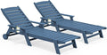 SERWALL Patio Chaise Lounge Chair Set of 2, Poly Lounge Chair by SERWALL