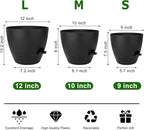 Plant Pots 12/10/9 Inch Self Watering Pots, Plastic Flower Pots, Nursery - Image 3