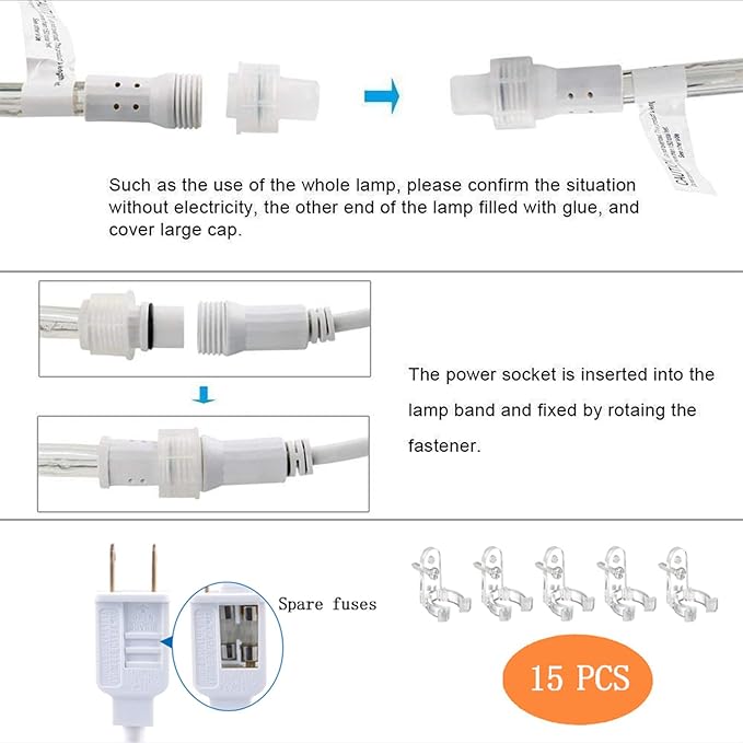 50ft LED Rope Lights Outdoor, 360 LED Connectable and Flexible Tube Lights - Image 6